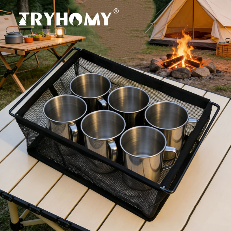 Outdoor Camping Table With Storage - Tryhomy Igt 1 Unit Basket Drain