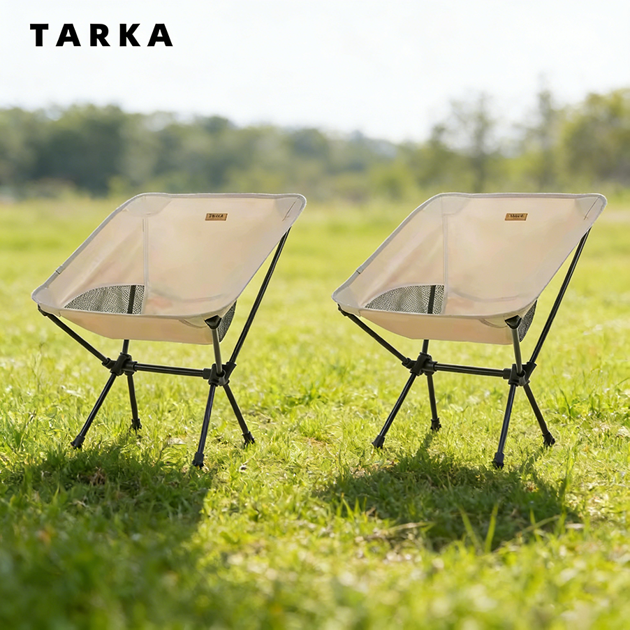 Outdoor Camping Table And Chairs - TARKA 2Pcs Folding Chairs for Camping