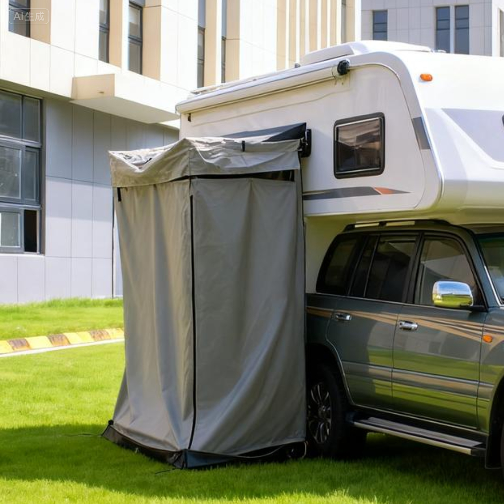 Outdoor Camping Toilet - Waterproof with Tent Roof, Car Side