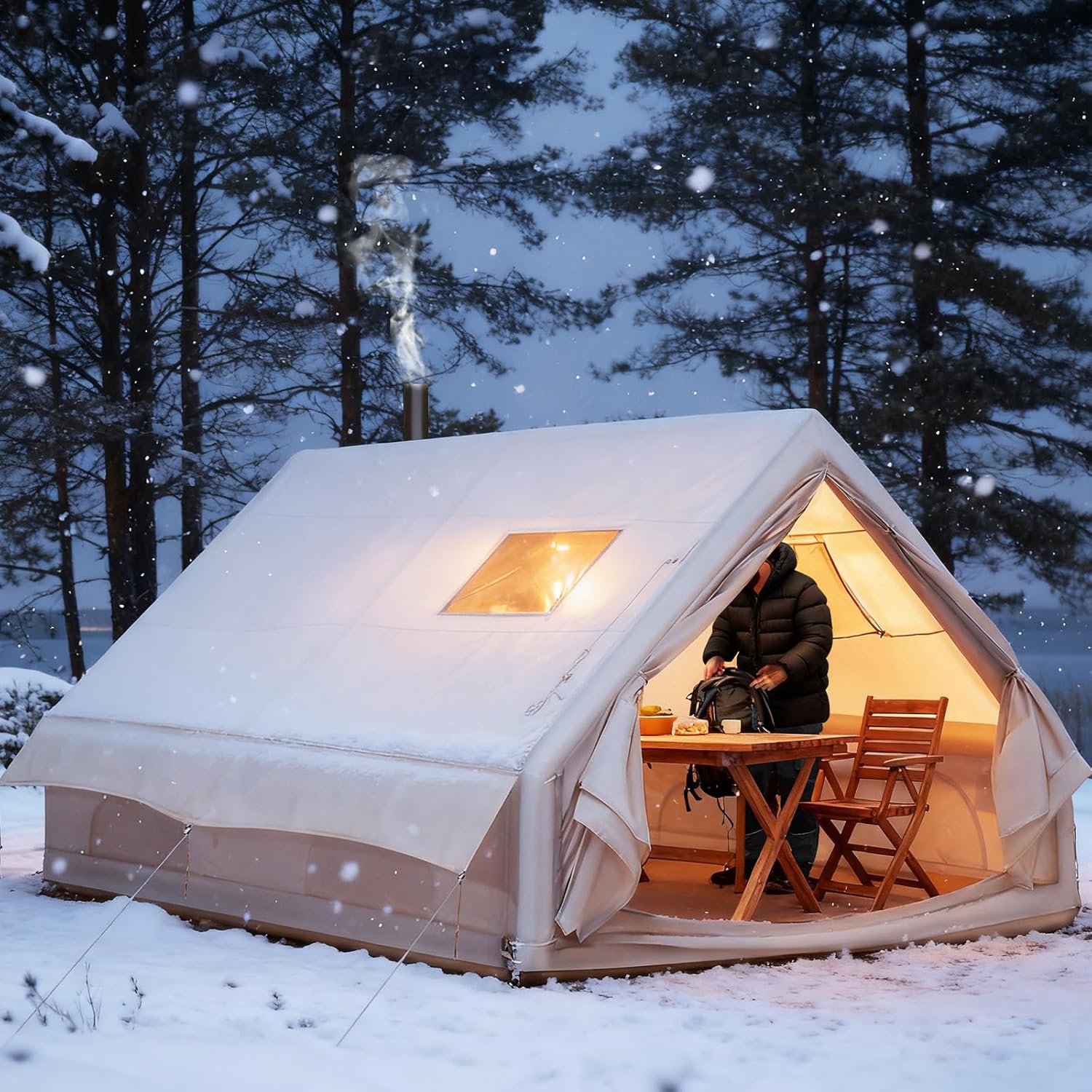 Outdoor Camping Inflatable Tent - 6-8 Person Inflatable Camping Tent Waterproof