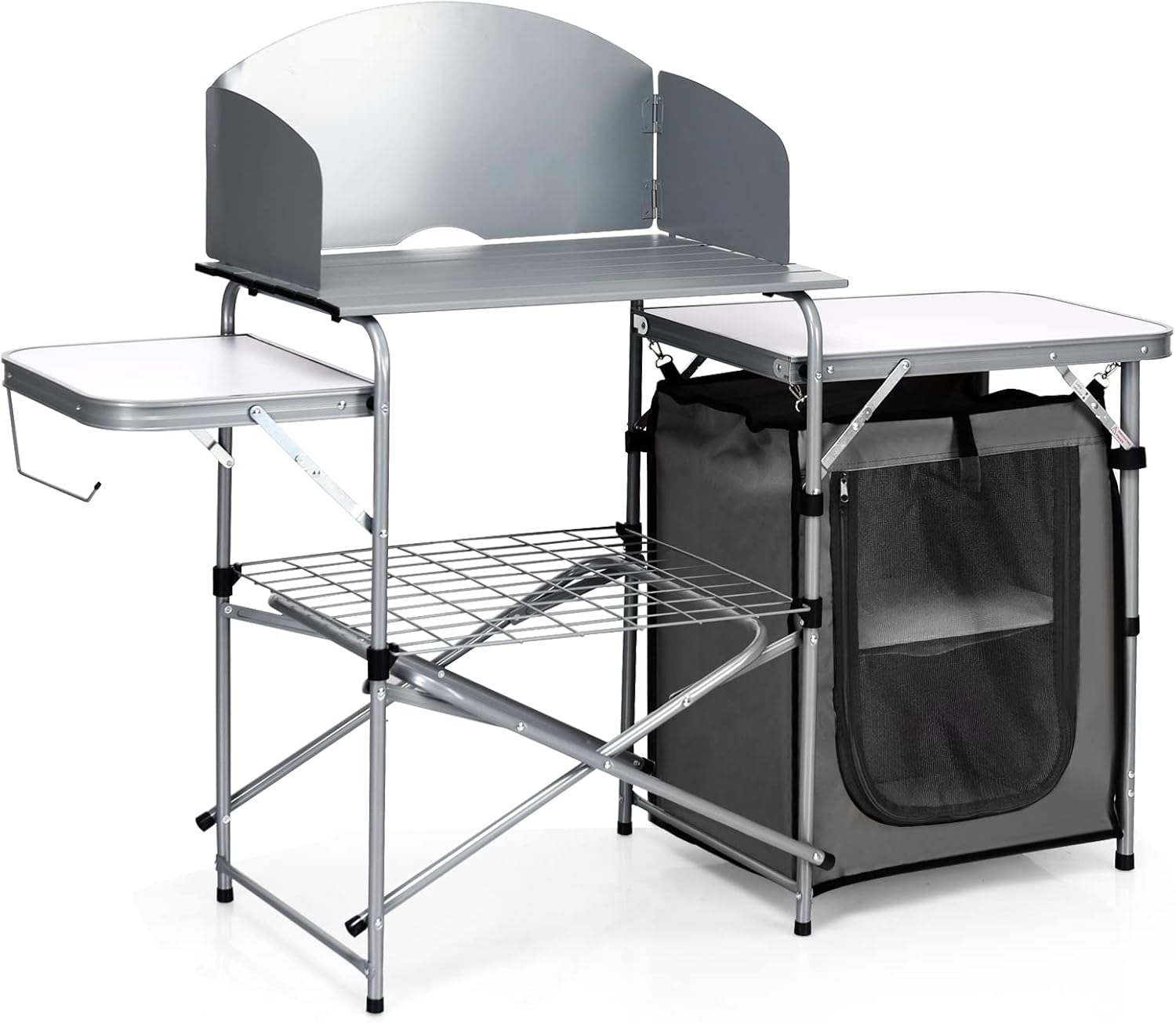 Outdoor Camping Kitchen Setup - Folding Camping Kitchen Table Aluminum Portable