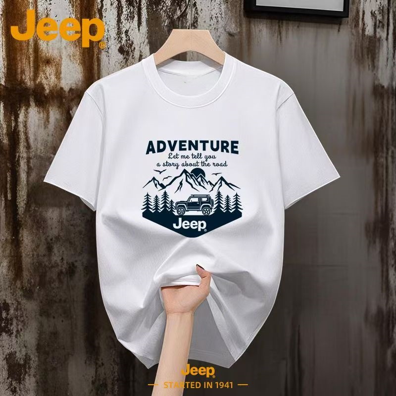 Outdoor Camping Jeep - Jeep Men 230g 100% Cotton T