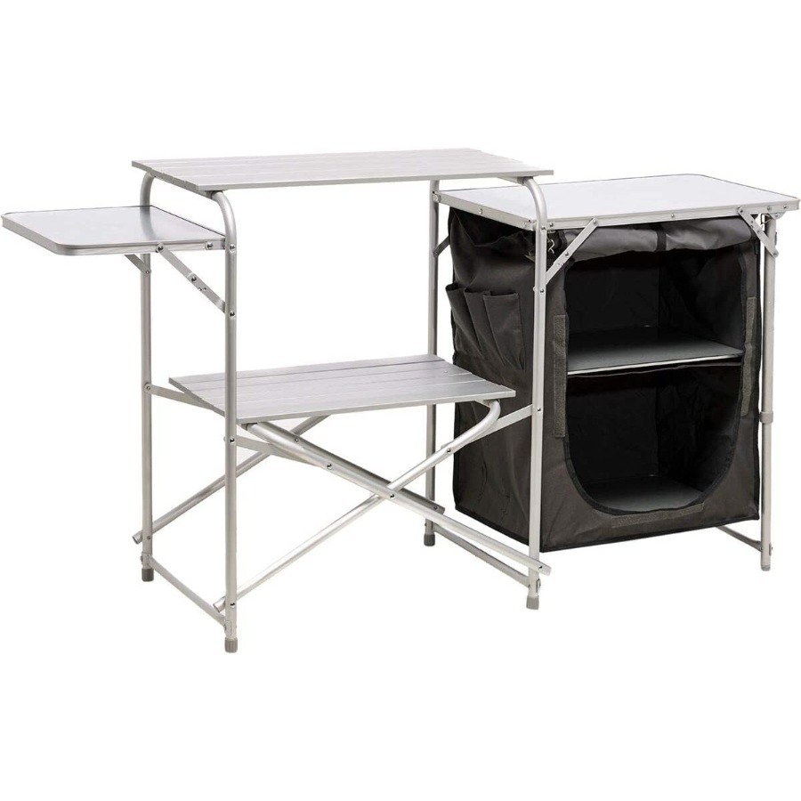 Outdoor Camping Kitchen Setup - Deluxe Roll Top Kitchen Table for