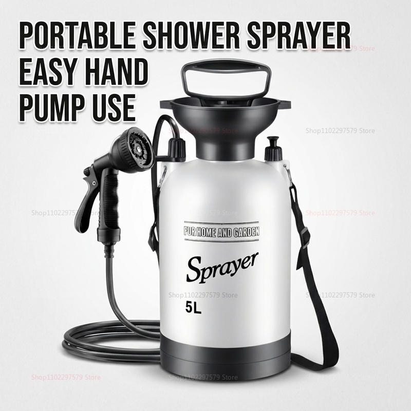 Outdoor Camping Bathroom - Portable Camping Shower 5L Manual Pump