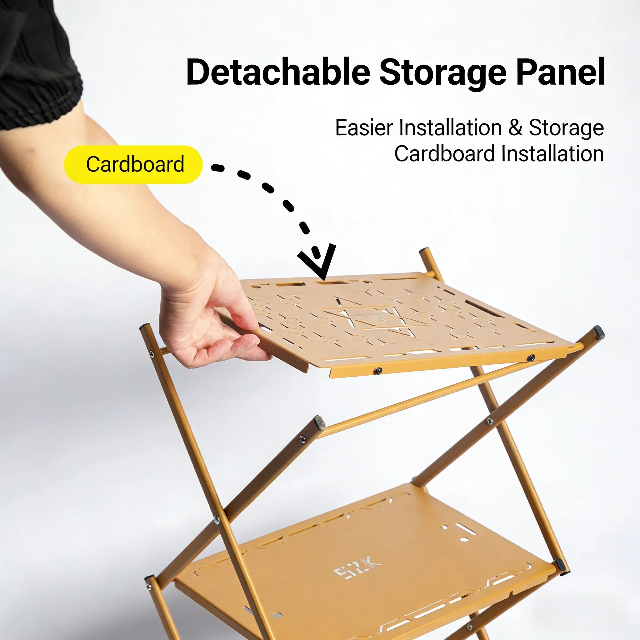 Outdoor Camping Table With Storage - MOUNTAINHIKER Three-tier Rack Outdoor Storage Shelf