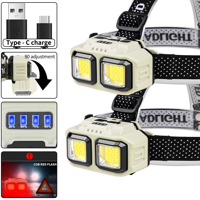 COB LED Headlamp Rechargeable  – Outdoor Camping Jobs Bewertung und Preis