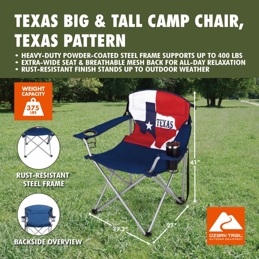 Texas Big Tall Camp Chair with – Outdoor Camping In Texas Bewertung und Preis