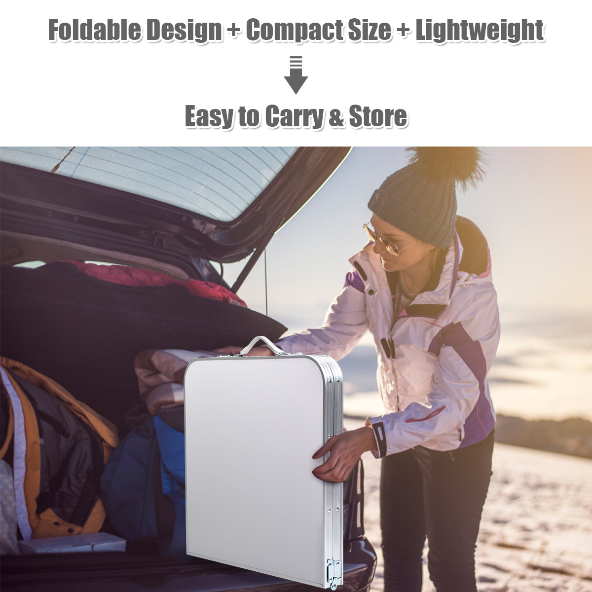 COSTWAY Folding Camping Table  – Outdoor Camping Table With Storage Bewertung und Preis