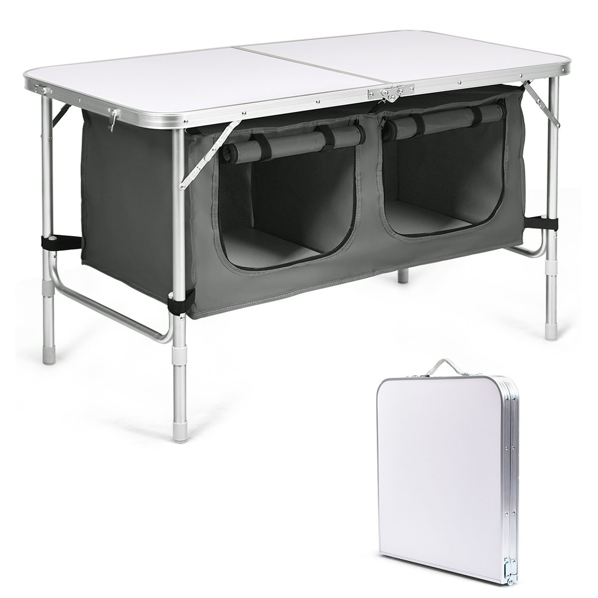 COSTWAY Folding Camping Table  – Outdoor Camping Table With Storage Bewertung und Preis