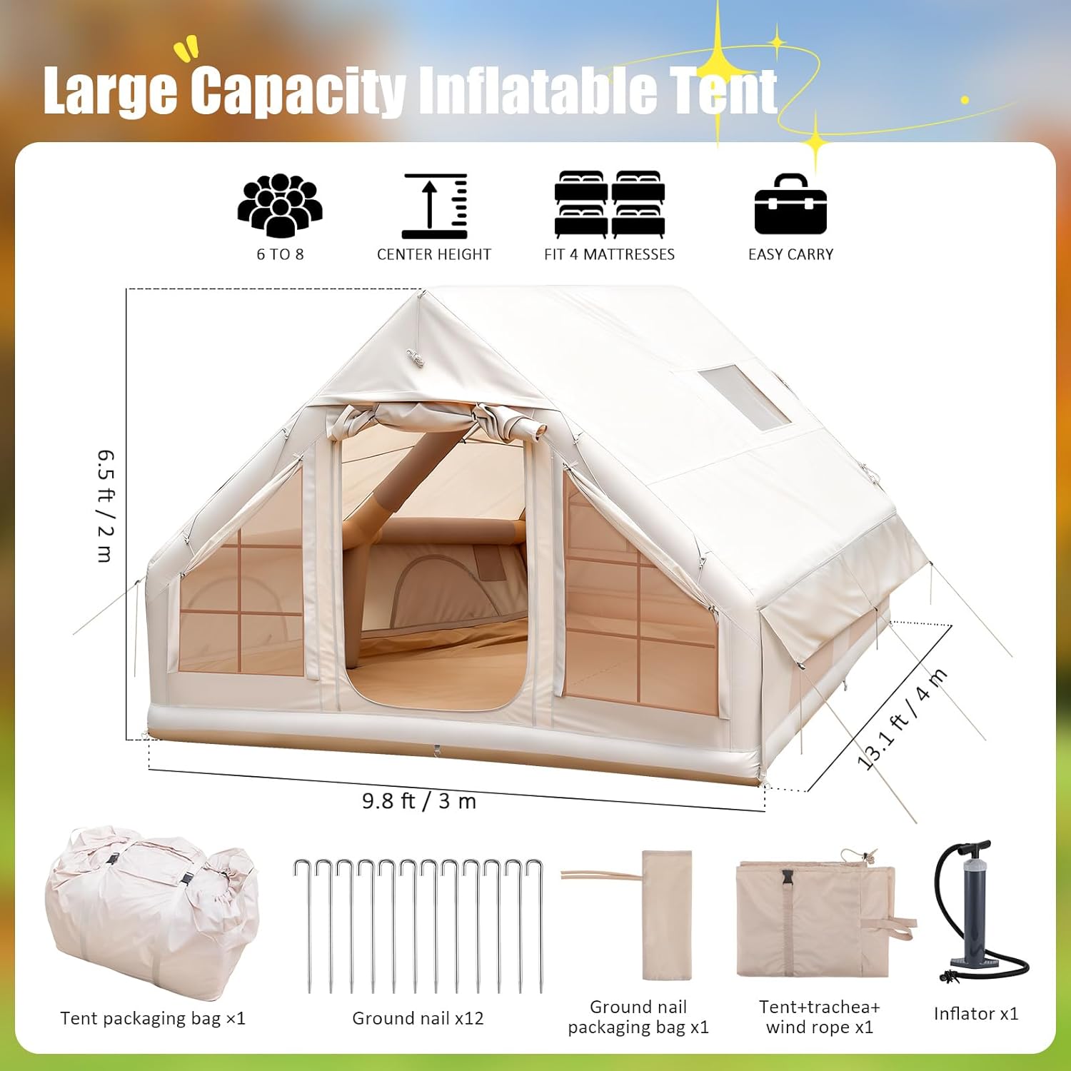 6-8 Person Inflatable Camping  – Outdoor Camping Inflatable Tent Bewertung und Preis