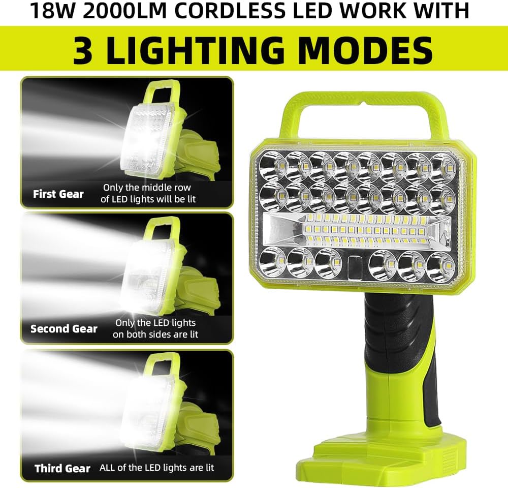 18W 2000LM Cordless LED Flashl – Outdoor Camping Jobs Bewertung und Preis