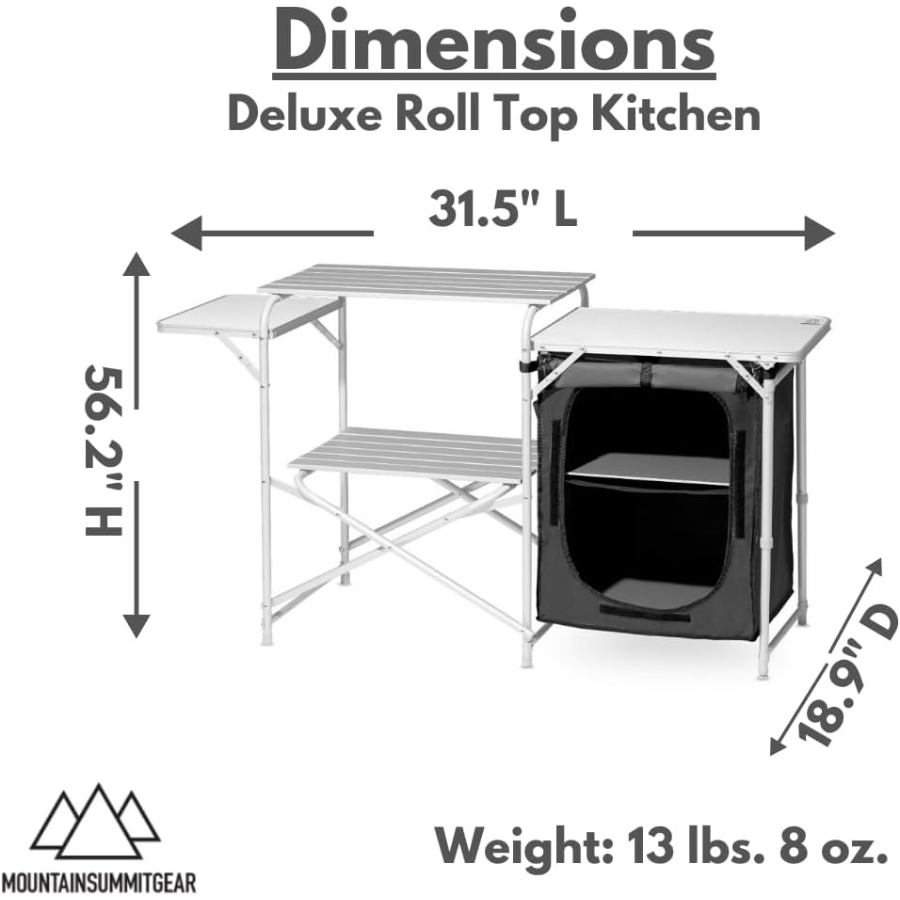 Deluxe Roll Top Kitchen Table  – Outdoor Camping Kitchen Setup Bewertung und Preis