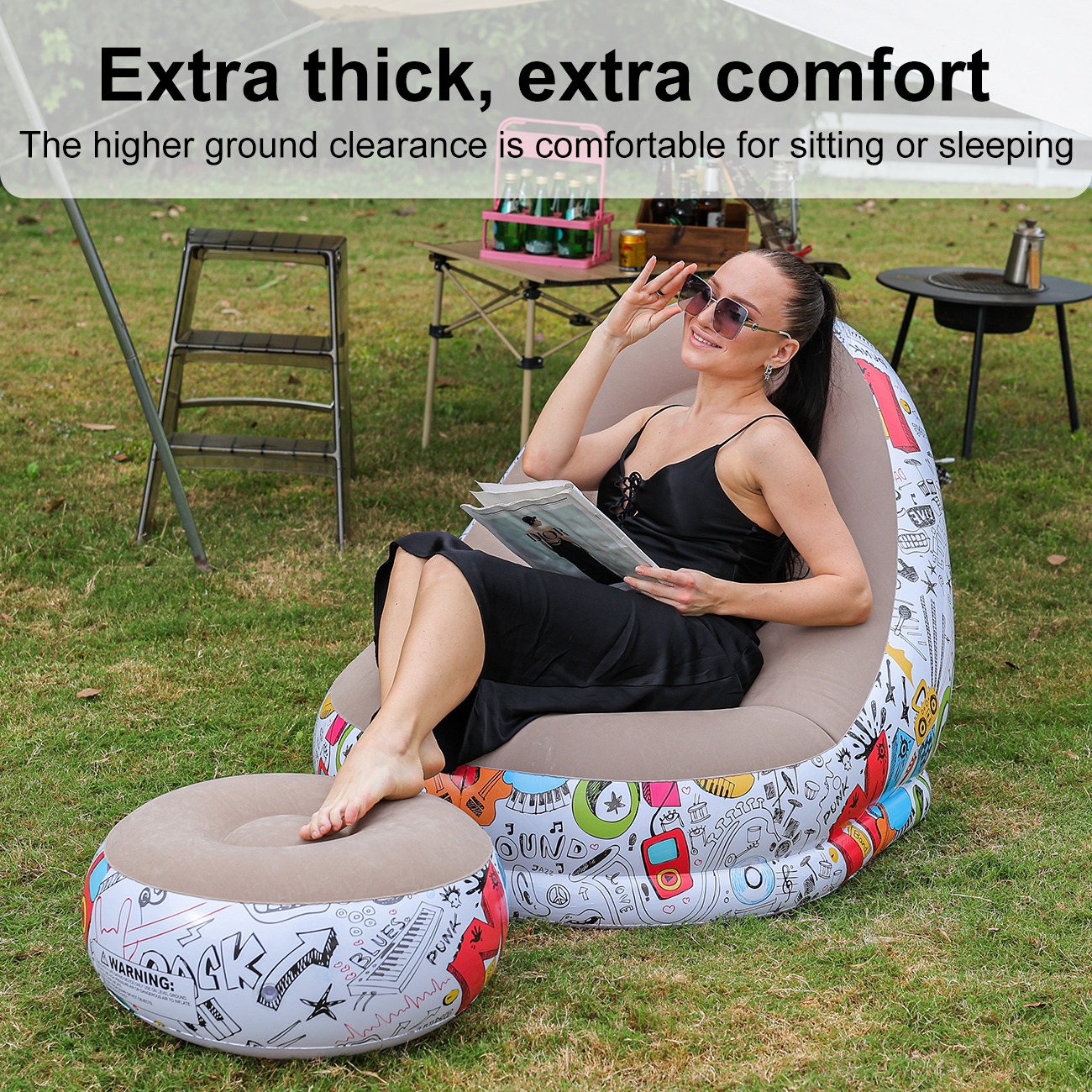 1PC Inflatable Lounger Chair w – Outdoor Camping Table And Chairs Bewertung und Preis