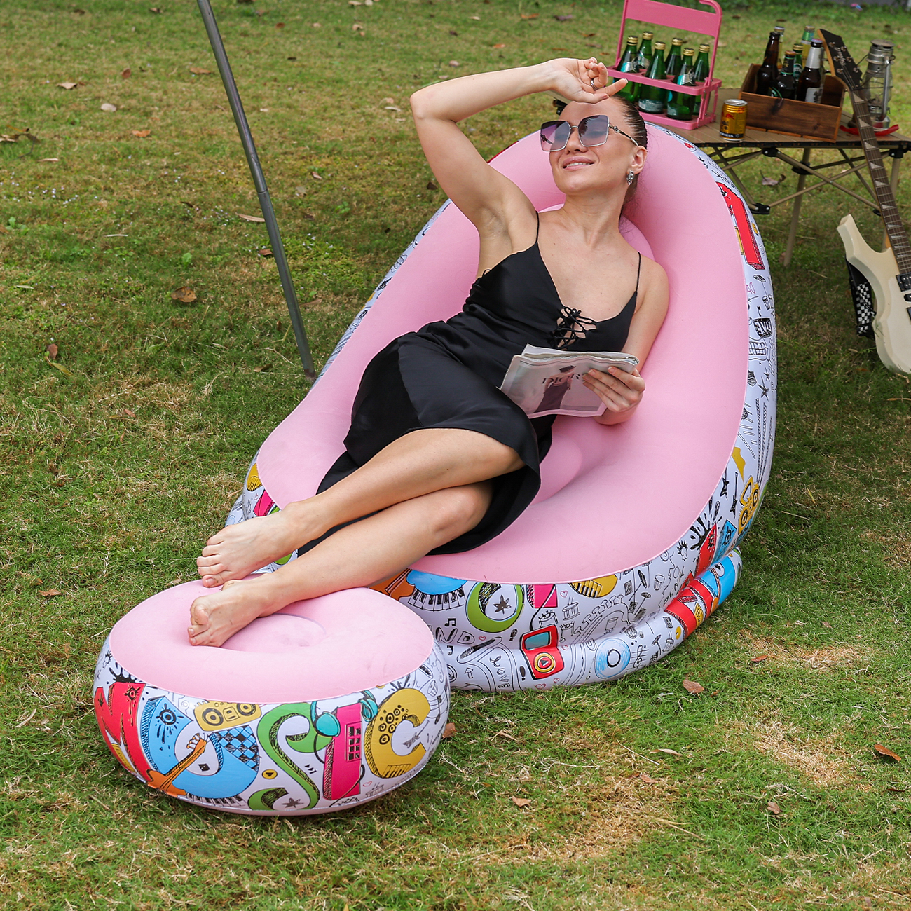 1PC Inflatable Lounger Chair w – Outdoor Camping Table And Chairs Bewertung und Preis