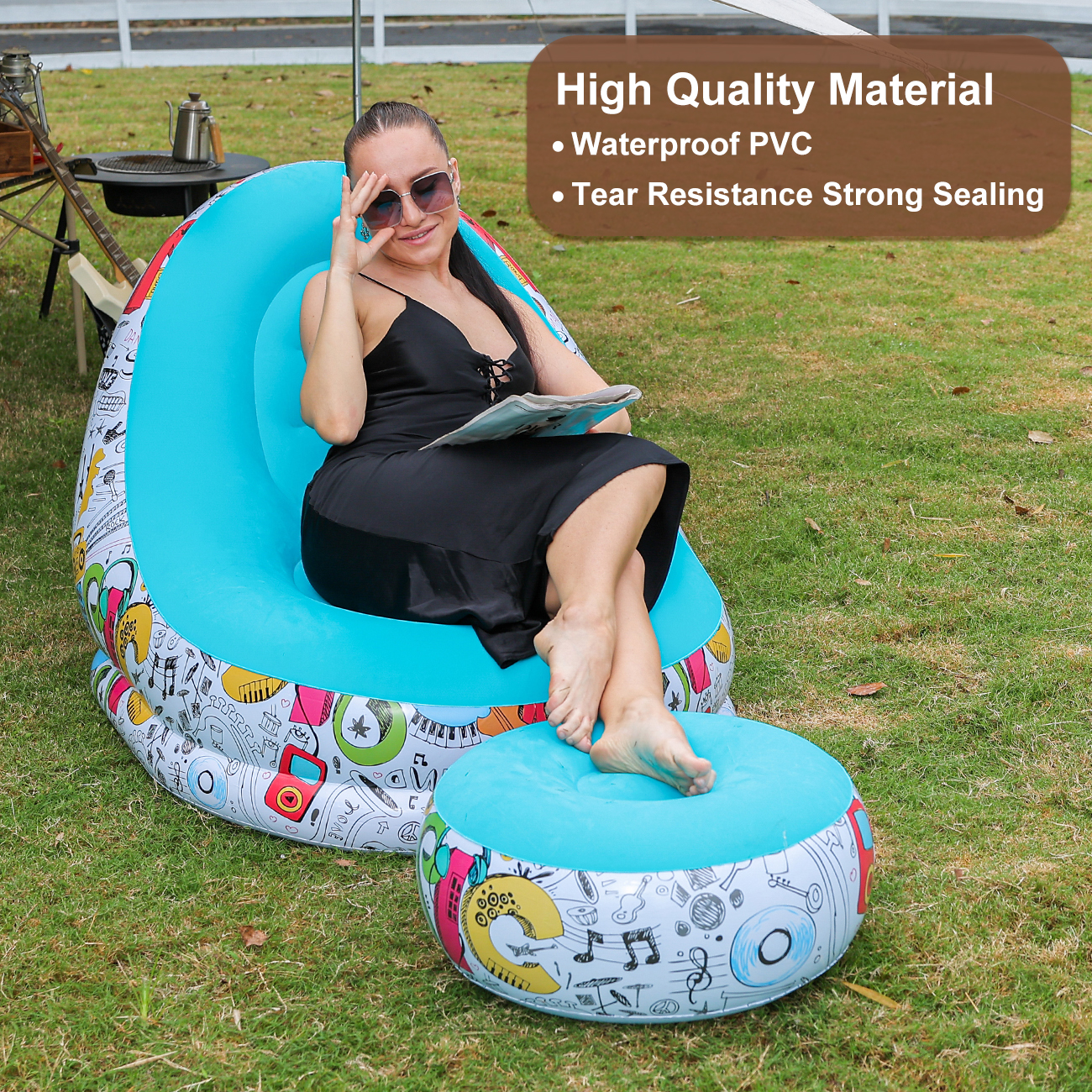 1PC Inflatable Lounger Chair w – Outdoor Camping Table And Chairs Bewertung und Preis
