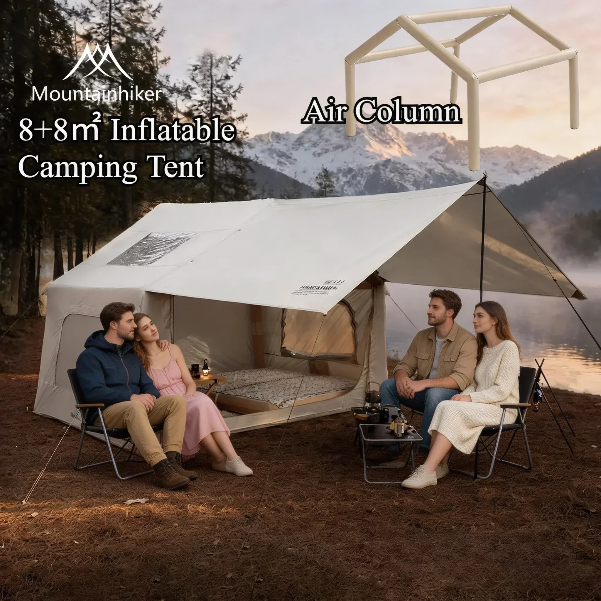 8+8㎡ MOUNTAINHIKER Inflatable  – Outdoor Camping Inflatable Tent Bewertung und Preis