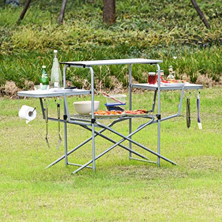 Folding Grill Table with 26''  – Outdoor Camping Kitchen Setup Bewertung und Preis