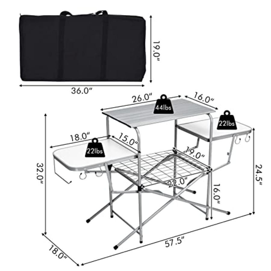 Folding Grill Table with 26''  – Outdoor Camping Kitchen Setup Bewertung und Preis
