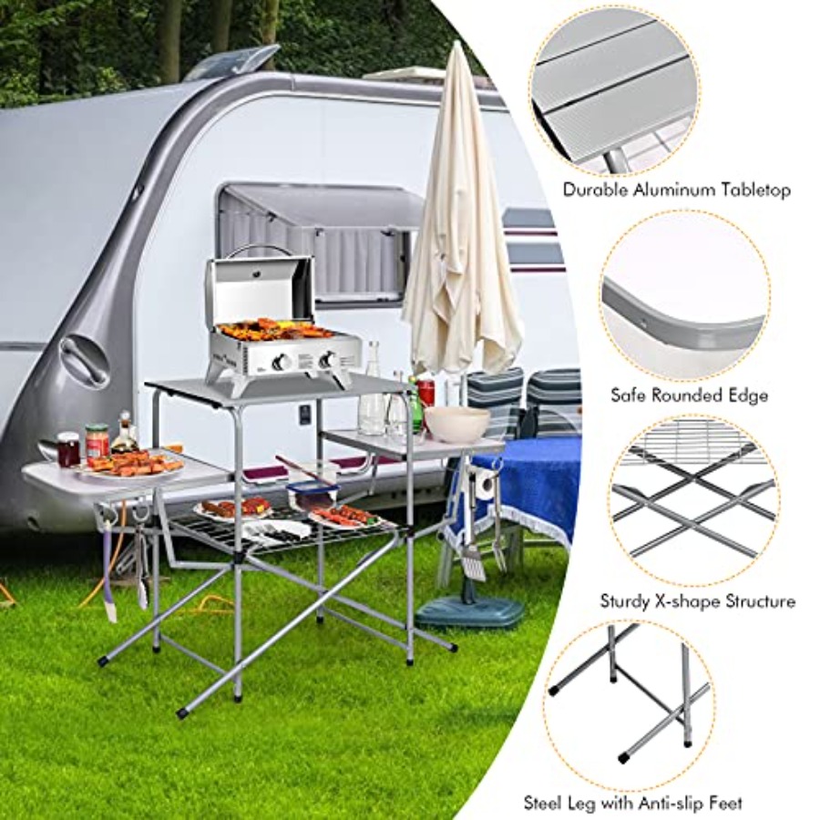 Folding Grill Table with 26''  – Outdoor Camping Kitchen Setup Bewertung und Preis