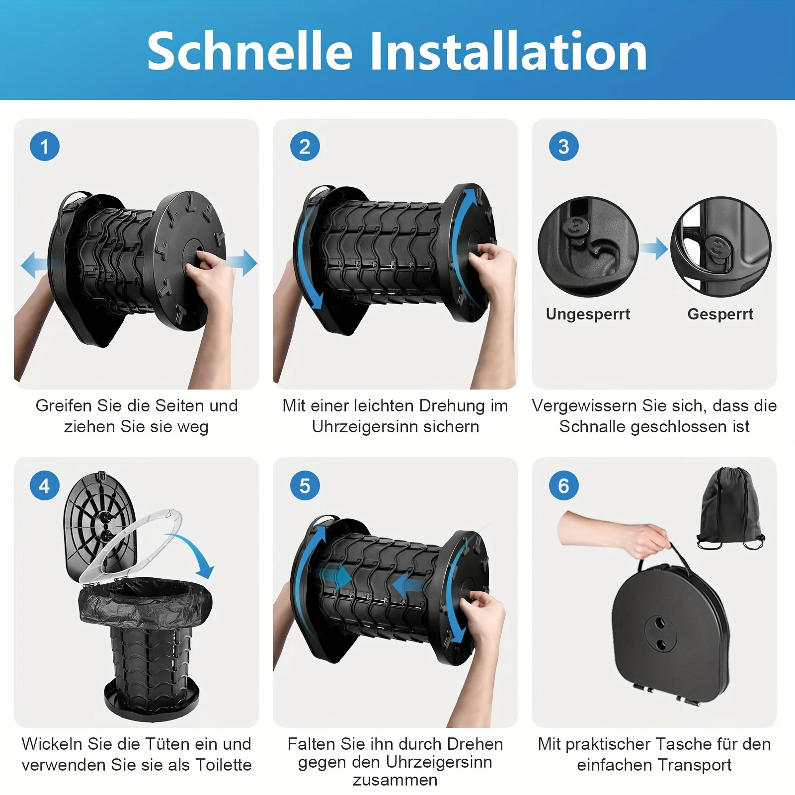 Camping Folding Toilet Portabl – Outdoor Camping Toilet Bewertung und Preis