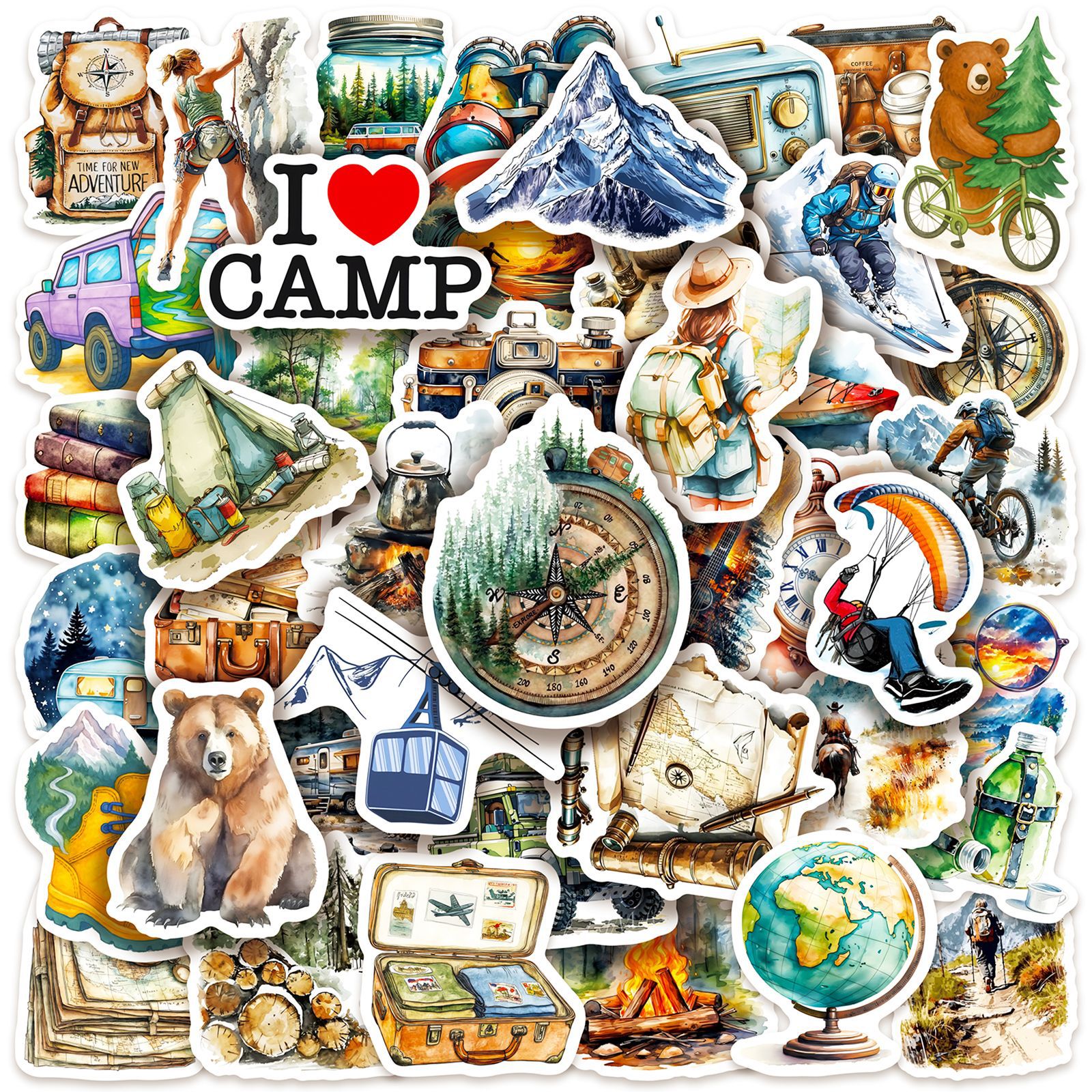 10/50PCS Travel Cartoon Sticke – Outdoor Camping Kids Activities Bewertung und Preis