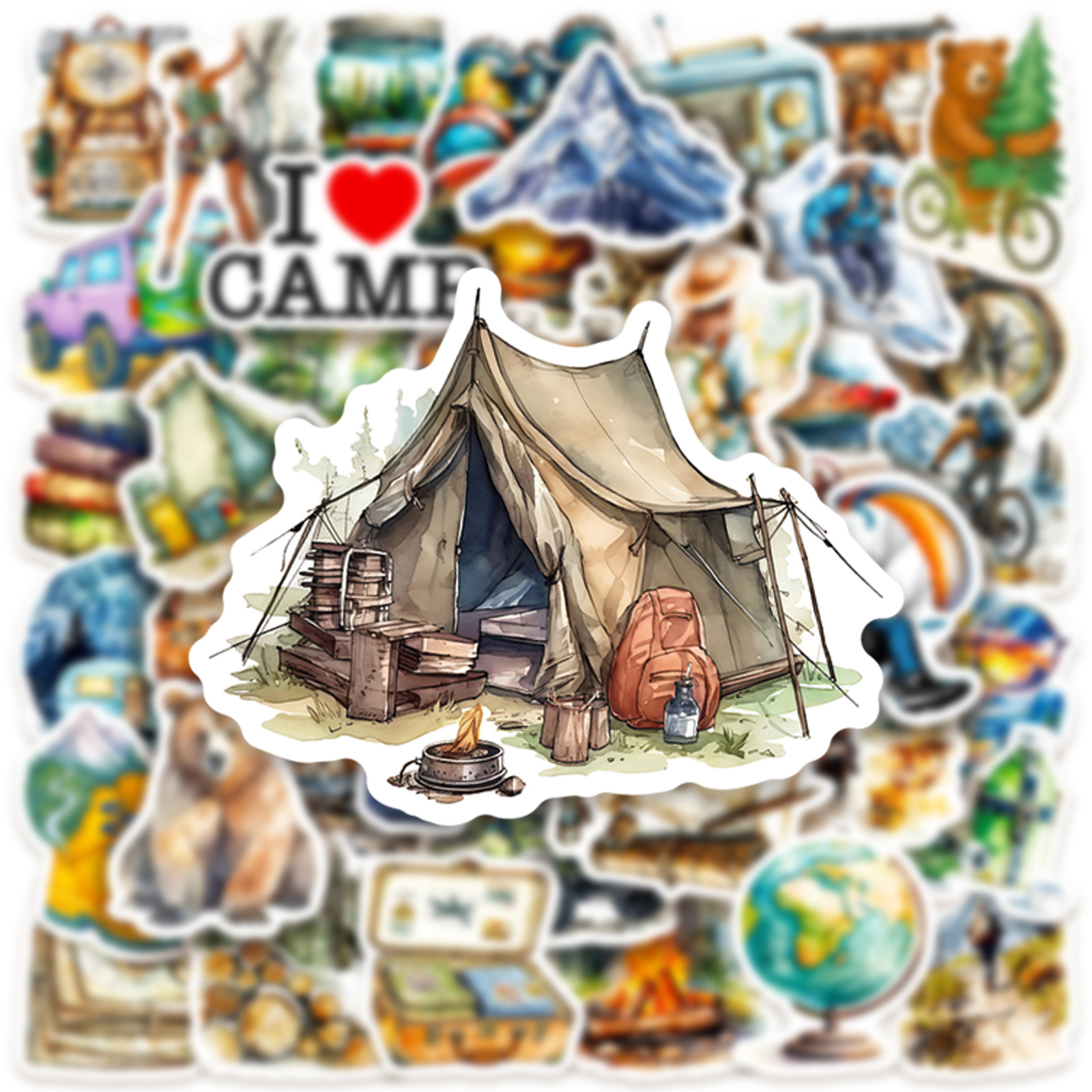 10/50PCS Travel Cartoon Sticke – Outdoor Camping Kids Activities Bewertung und Preis