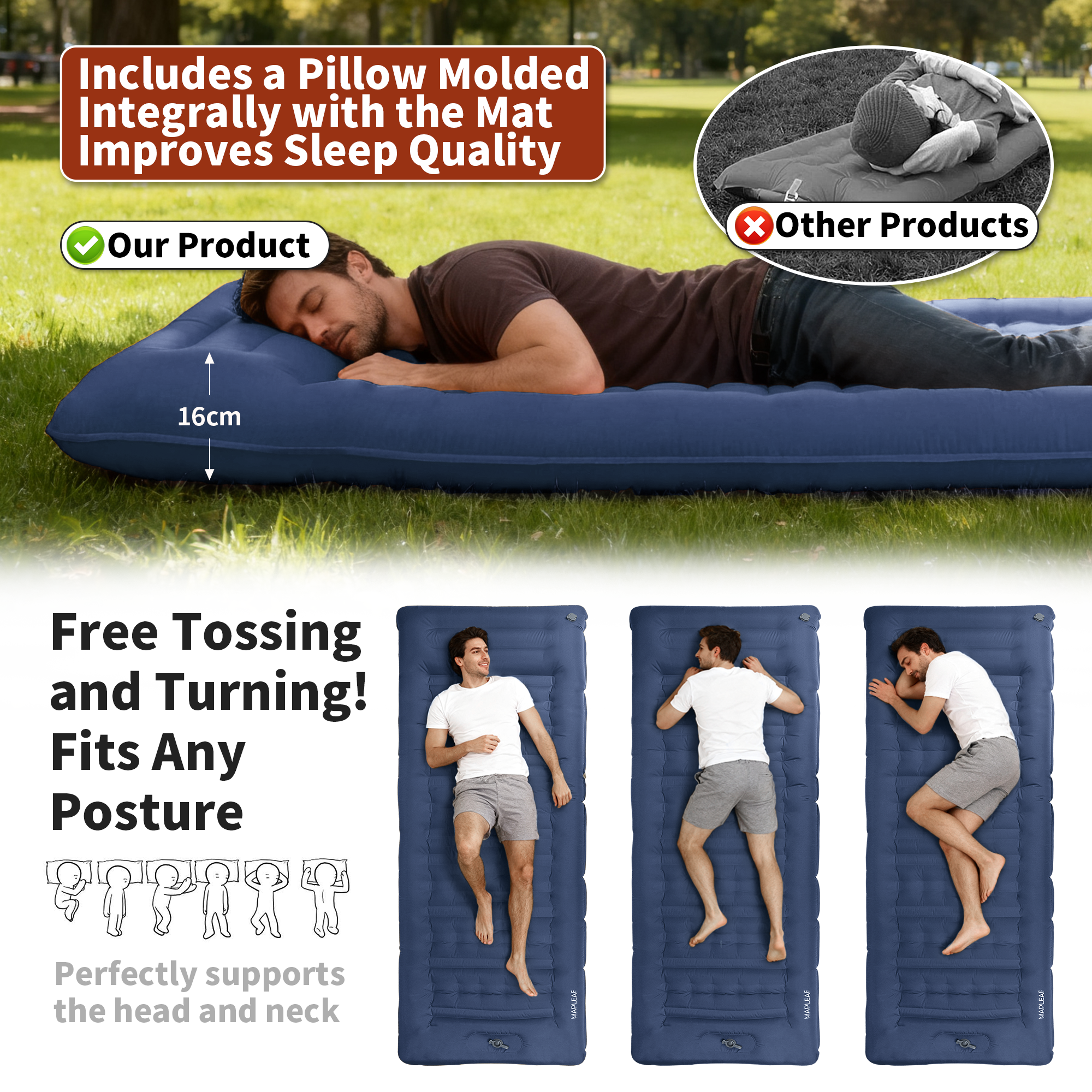 MAPLEAF 12cm Air Mattress Camp – Outdoor Camping Floor Mat Bewertung und Preis
