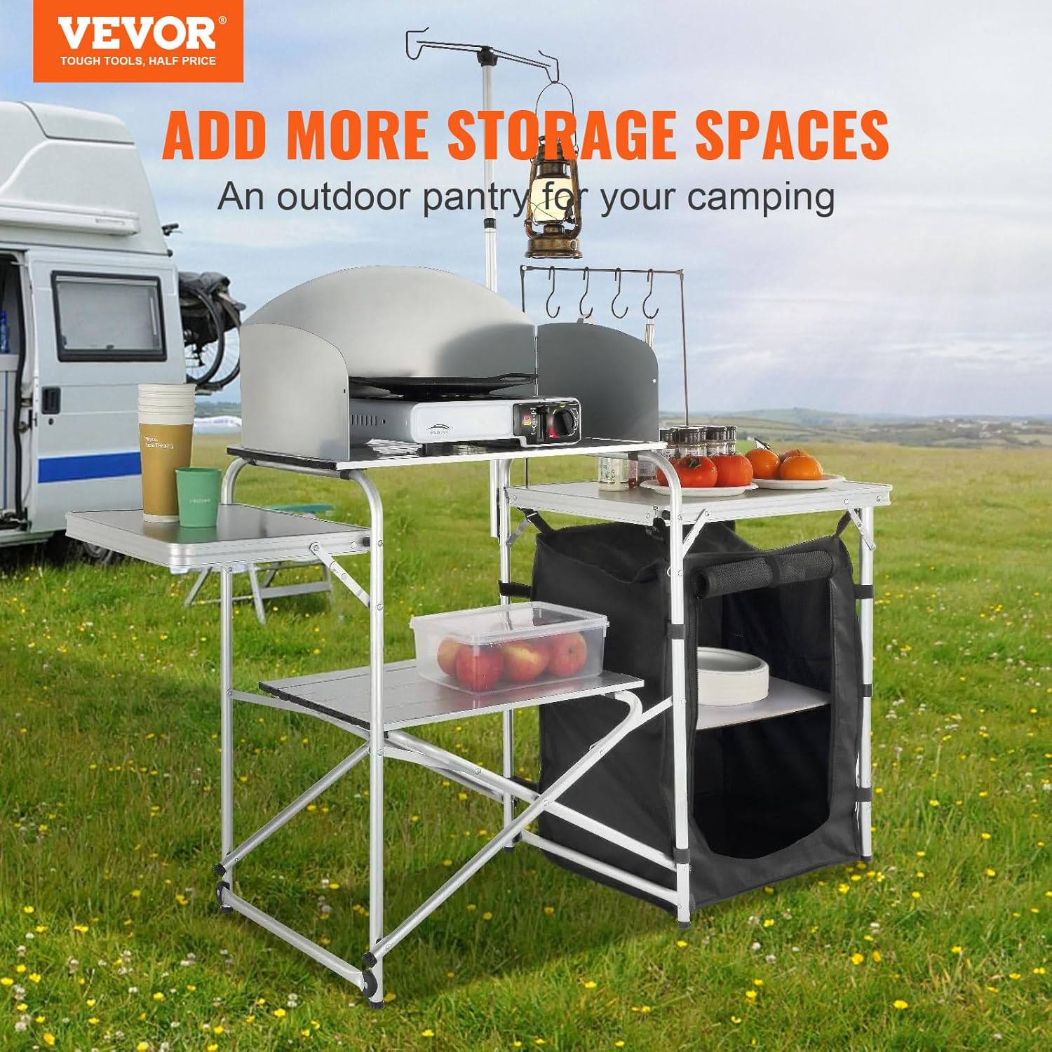 Camping Kitchen Table, Folding – Outdoor Camping Table With Storage Bewertung und Preis